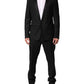 Black Wool Men Single Breasted 2 Piece Suit