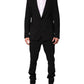 Black Cotton Single Breasted 2 Piece Suit