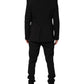 Black Cotton Single Breasted 2 Piece Suit