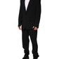 Black Cotton Single Breasted 2 Piece Suit