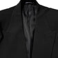 Black Cotton Single Breasted 2 Piece Suit