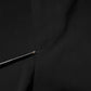 Black Cotton Single Breasted 2 Piece Suit