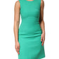 Green Sleeveless Bodycon A-line Mini Dress