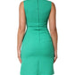 Green Sleeveless Bodycon A-line Mini Dress