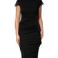 Black Bodycon Short Sleeves Dress