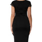 Black Bodycon Short Sleeves Dress