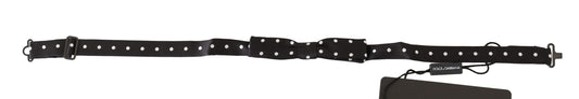 Elegant Black Polka Dot Silk Bow Tie