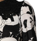 White Black Panda Print Flared Midi Dress