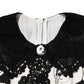 White Black Panda Print Flared Midi Dress