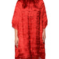 Red Silk Tiers Fringe Shift Knee Length Dress