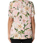 Pink Lily Printed Round Neck Blouse Top