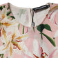 Pink Lily Printed Round Neck Blouse Top
