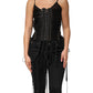 Black Eyelet Embellished Corset Style Top