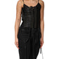 Black Eyelet Embellished Corset Style Top