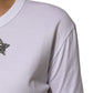 White Cotton Sequin Embellished Top T-shirt