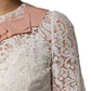 White Floral Lace Short Sleeves Blouse Top
