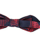 Elegant Red Checkered Silk Bow Tie