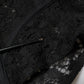 Black Strapless Floral Lace Bustier Cropped Top
