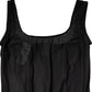 Black Nylon Sleeveless Round Neck Tank Top