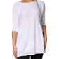 White Cotton Short Sleeves Round Neck Blouse Top