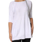 White Cotton Short Sleeves Round Neck Blouse Top