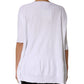 White Cotton Short Sleeves Round Neck Blouse Top