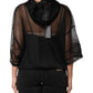 Black See Through Hooded Pullover Sweater