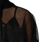 Black See Through Hooded Pullover Sweater