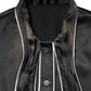 Black Silk Ascot Collared Button Blouse Top