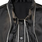 Black Silk Ascot Collared Button Blouse Top