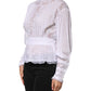 White Cotton Floral Lace Long Sleeves Top