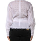 White Cotton Floral Lace Long Sleeves Top