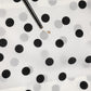 White Black Dotted Silk Long Sleeves Top