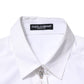 White Crystal Embellished Collared Shirt Top