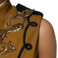 Yellow Crystal Cross Runway Vest Jacket Top