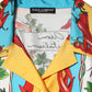 Multicolor Chili Silk Cropped Blouse Top