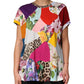 Multicolor Patchwork Cotton Silk Blouse Top