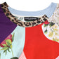 Multicolor Patchwork Cotton Silk Blouse Top
