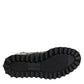 Black Studded Lace Up Mid Calf Boots Shoes