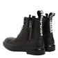 Brown Black Lace Up Mid Calf Men Boots Shoes