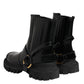 Black Leather Chelsea Men Short Boots Shoes