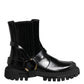 Black Leather Chelsea Men Short Boots Shoes