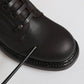 Dark Brown Leather Lace Up Mid Calf Boots Shoes