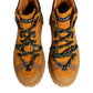 Orange Lace Up Trekking Ankle Boots Shoes