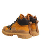 Orange Lace Up Trekking Ankle Boots Shoes