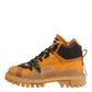 Orange Lace Up Trekking Ankle Boots Shoes