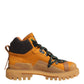 Orange Lace Up Trekking Ankle Boots Shoes
