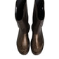 Metallic Brown Pull On Rain Boots Shoes