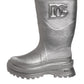 Metallic Silver Pull On Rain Boots Shoes