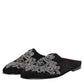 Black Velvet Slides DG Crown Slipper Shoes